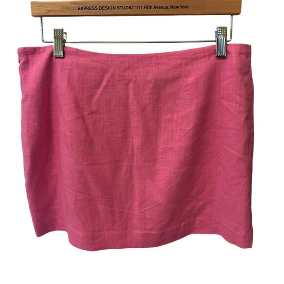 Linen Divided H&M Barbie Pink linen blend mini skirt Size Medium Preppy Clueless - Picture 2 of 8